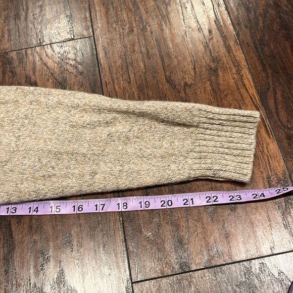 VTG Woolrich 1/4 Zip 100% Wool Sweater Adult XL Beige British Tan Mock Neck - Picture 7 of 8